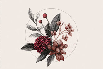 design hand drawn botanical or floral logo
