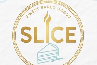 design a sweet and eye catching slice cake logo for your brand