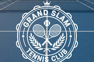 design a professional and dynamic tennis court logo for your brand