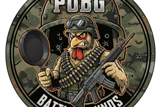 design a fierce and professional pubg mascot logo for your team