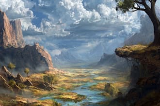 digitally paint fantasy landscape