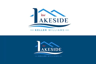 make lake area real estate company logo with transition