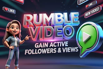 do rumble video promotion to gain and active followers and views