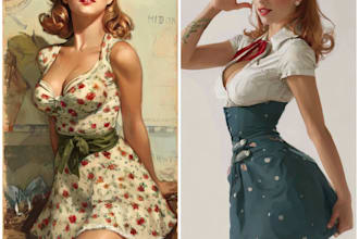 draw a pin up girl and pin up girl