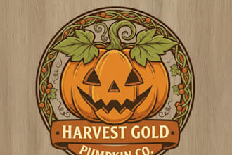 design a fun and creative pumpkin logo for your brand