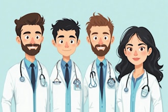 vector design of doctor characters illustration