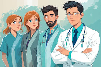 do vector design of doctor characters illustration