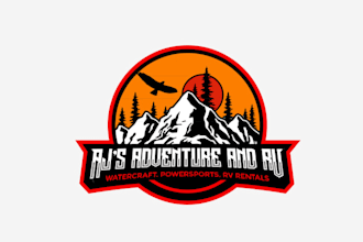 make beautiful outdoor theme logo for power sports rentals