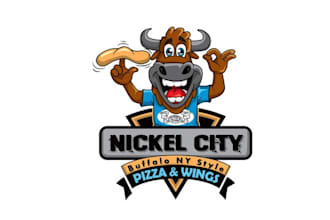 design restaurant pizza and wings food brand logo