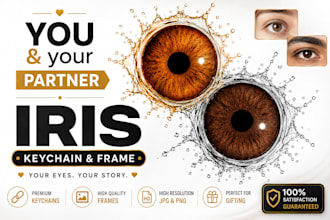 make you and your partner viral iris key chain and frame design