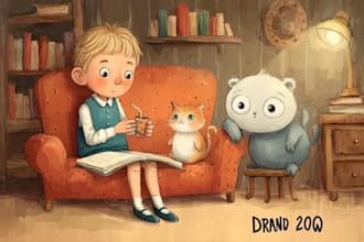 design 3d children book illustrations, children story book illustrations KDP