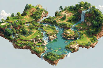 create 2d isometric illustration or map