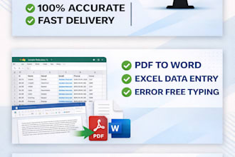 convert pdf to word or excel typing