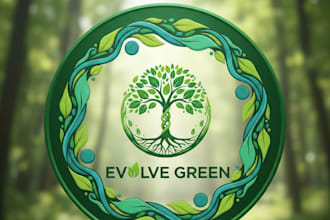 design a modern and professional green circle logo for your brand