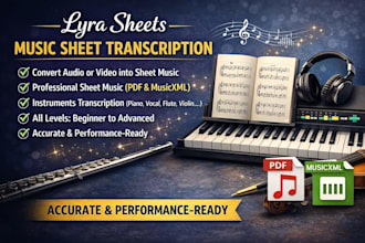 transcribe transpose and engrave your piano transcription into music sheet