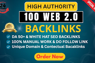 boost your google ranking with 100 high da manual web 20 backlinks safely