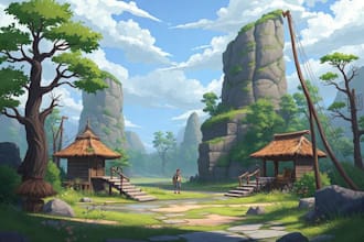 design 2d game concept art background and environment