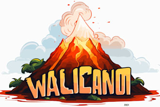 design professional volcano logo with my creative thinking
