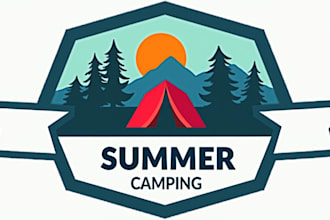 design super camping and adventure logo with express delivery