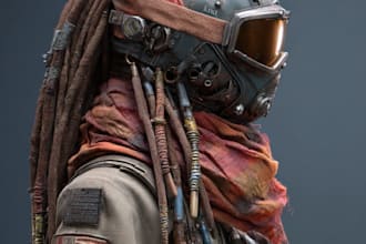 do a sci fi character illustration or sci fi character