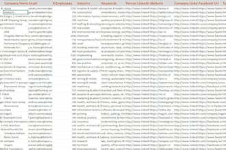 bulk lead generation and data collection in excel or CSV