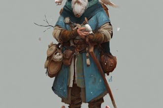 draw dnd character art, fantasy illustration or concept ar