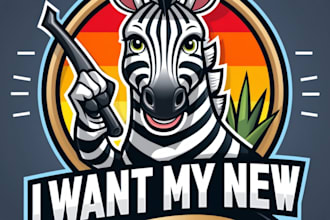 do make zebra mascot logo design with unlimited review