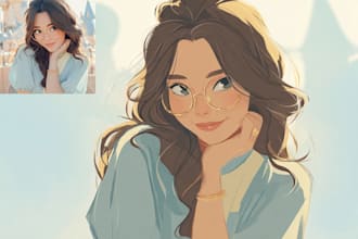 create a magical disney style portrait art