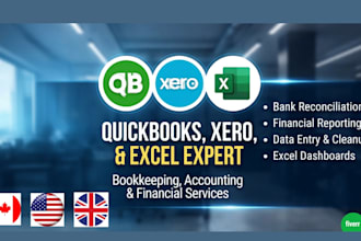 provide bookkeeping in quickbooks and xero for USA, UK, and canada