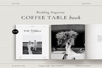 design a luxury coffee table book, wedding album, or photobook layout