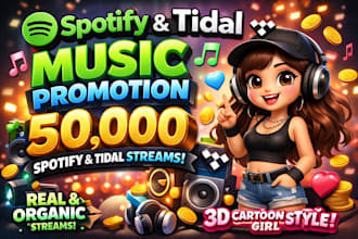 do spotify tidal music promotion to get 50,000 spotify tidal streams