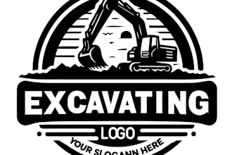 create construction real estate and excavation logo design
