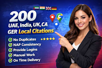do 200 all country local citations for local seo