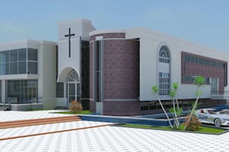 design modern church interiors, auditorium layouts and 3d modeling