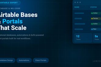 build and optimise your airtable database, automations and workflows