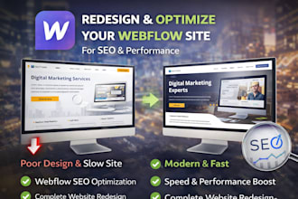 redesign your webflow website and optimize it for SEO and performance