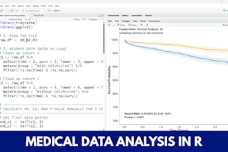 do medical statistical data analysis and coding in r studio