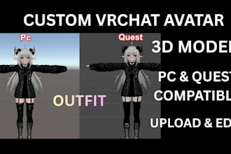 create a custom vrchat avatar optimized for PC and quest