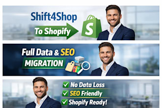 migrate shift4shop website to shopify store with full data transfer product SEO