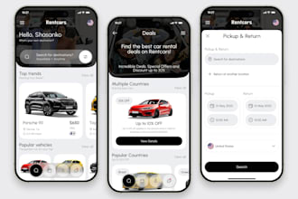build car rental app, ridesharing app, logistic app, limousine app, car hire app