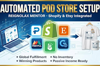 setup automated printful gelato printify shopify print on demand etsy pod store