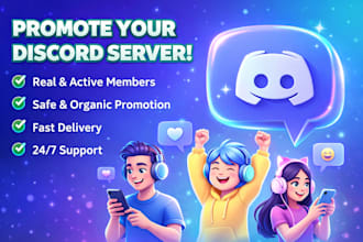 do discord server promotion, fivem server, rust, dayz, and real active members