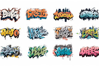 do typography, graffiti, lettering, and text logo design