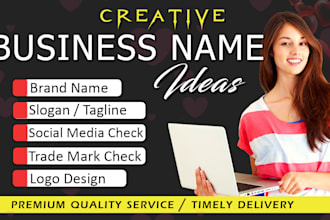create a unique business name and catchy slogan expert help
