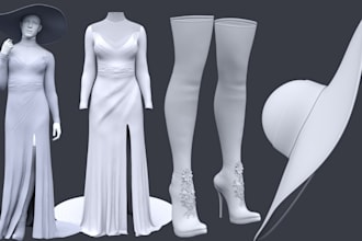create realistic 3d clothing mesh for second life 3d garment with textures