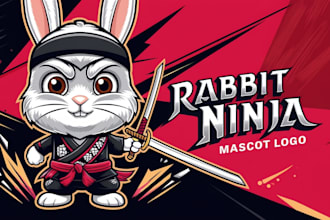 make an amazing rabbit ninja mascot logo for your company