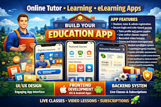 develop online tutor app, elearning app, learning app, online course app