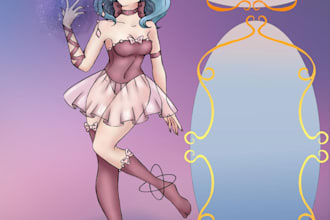 stylized female character illustration