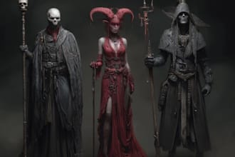 draw fantasy horror character art or horror art
