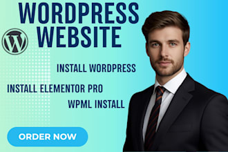do wordpress installation with elementor setup